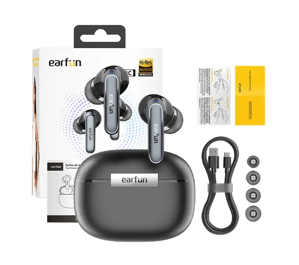 Earfun Air2 Dokanałowe Bluetooth 5.3 Czarny