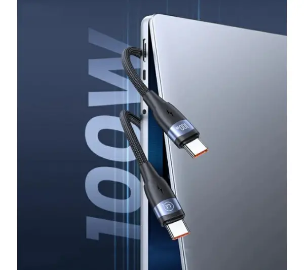 USAMS SJ632USB01 USB-C do USB-C 1,2m Czarny