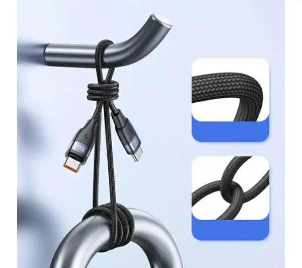 USAMS SJ632USB01 USB-C do USB-C 1,2m Czarny