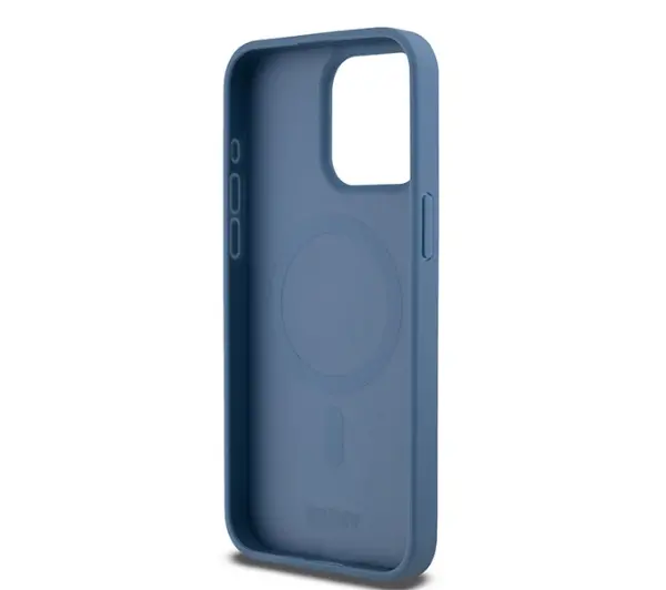 DKNY Hardcase Leather Monogram Pattern Metal Logo MagSafe DKHMP15XPSHRPSB do iPhone 15 Pro Max Niebieski)