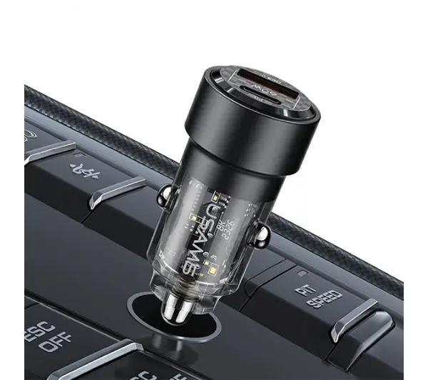 USAMS C39 USB+USB-C 60W Fioletowy