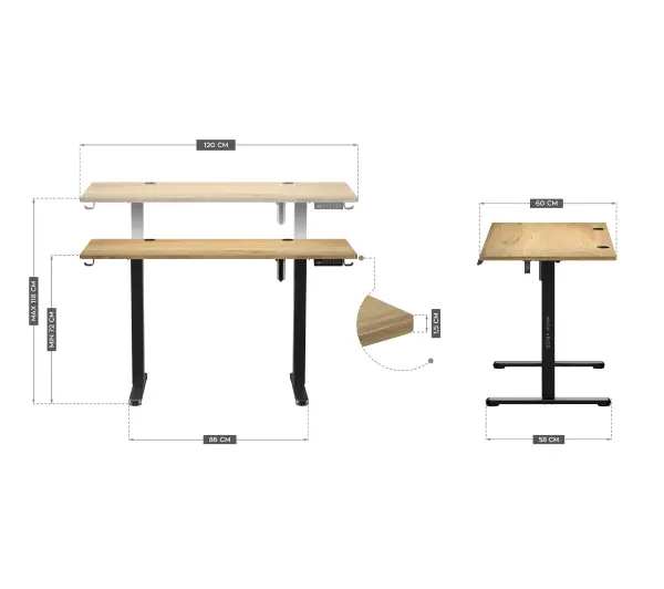Mark Adler Leader 7.0 120cm Dzielony blat Brązowo-czarny - Kup na Raty - RRSO 0%