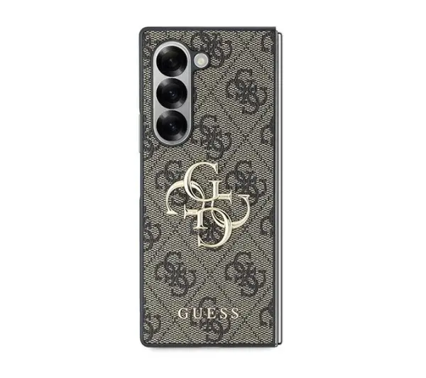 Guess 4G Leather Logo do Z Fold 6 Brązowy
