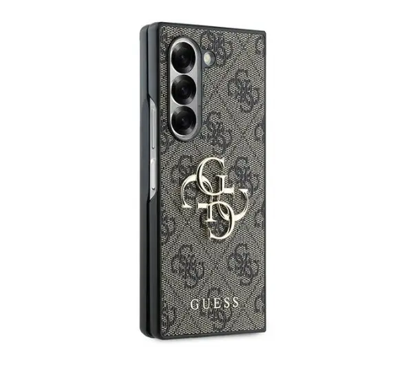 Guess 4G Leather Logo do Z Fold 6 Brązowy