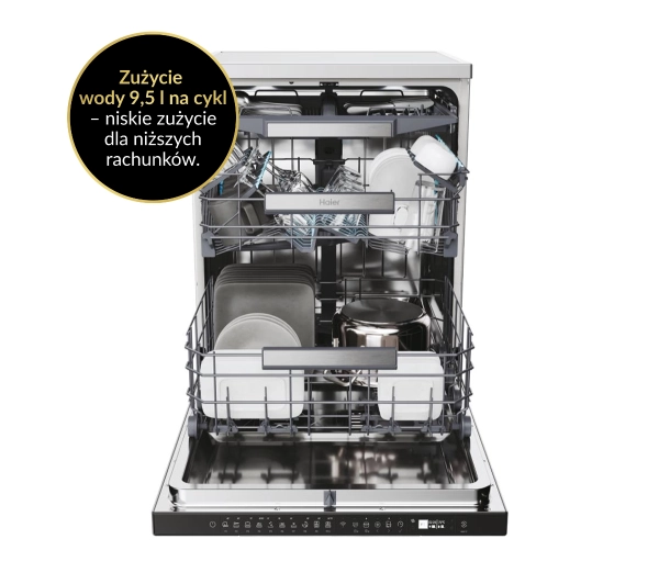 Haier I-Pro Shine Seria 5 XF 6B2M3PX 59,7cm Funkcje AI Automatyczne otwieranie drzwi Szuflada na sztućce  - TRZECI -55%, ALBO 5-TY ZA 1ZŁ - Kup na Raty - RRSO 0%