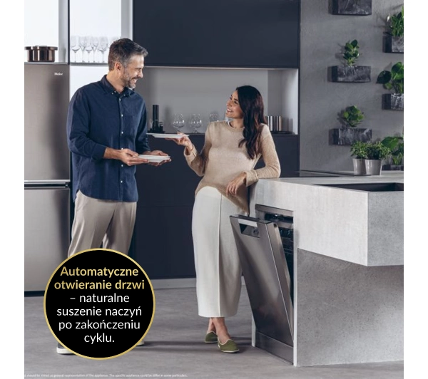 Haier I-Pro Shine Seria 5 XF 6B2M3PX 59,7cm Funkcje AI Automatyczne otwieranie drzwi Szuflada na sztućce  - TRZECI -55%, ALBO 5-TY ZA 1ZŁ - Kup na Raty - RRSO 0%
