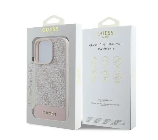 Guess 4G Bottom Stripe do iPhone 16 Pro Max Różowy