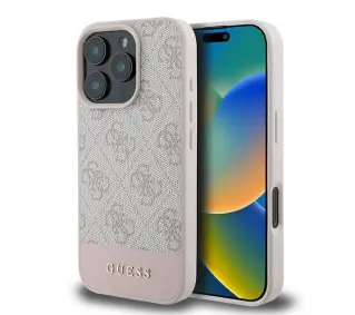 Guess 4G Bottom Stripe do iPhone 16 Pro Max Różowy