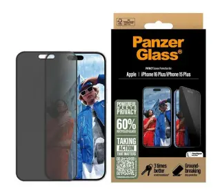 PanzerGlass Privacy Screen Protector iPhone 16 Plus