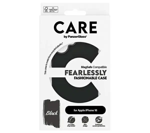 PanzerGlass Fearlessly Fashionable MagSafe do iPhone 16 Czarny
