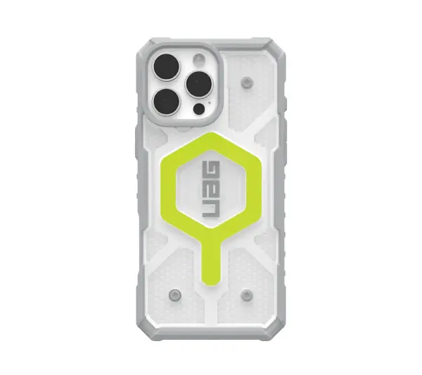 UAG Bundle Pathfinder Clear Case Magsafe do iPhone 16 Pro Active Neon + smycz