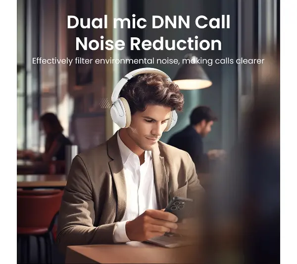 UGREEN HP202 HiTune Max5 Hybrid ANC Nauszne Bluetooth 5.0 Biały