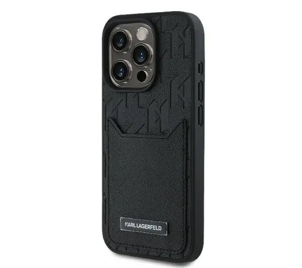 Karl Lagerfeld Cardslots Monogram do iPhone 16 Pro Max Czarny