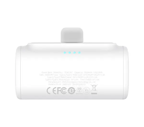 Baseus Compact IP 5000mAh 20W Lightning Biały