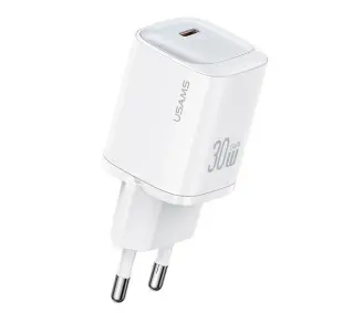 USAMS 30W GaN USB-C Fast Charging HC Series Biały