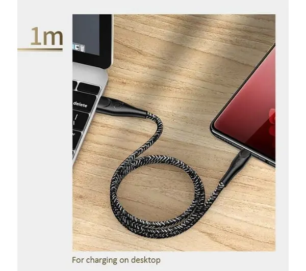 USAMS USB do microUSB 2A  Fast Charge 1m Czerwony