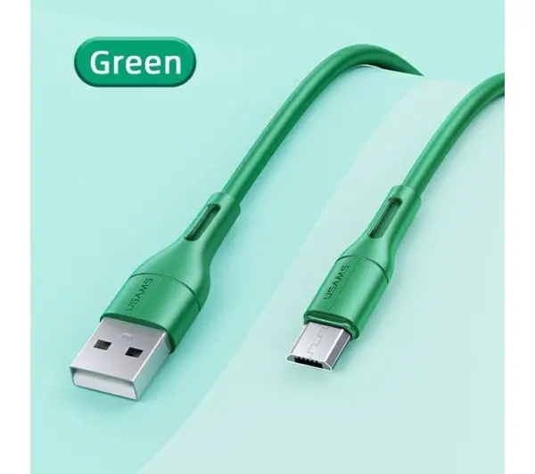 USAMS USB do microUSB 2A Fast Charge 1m Zielony