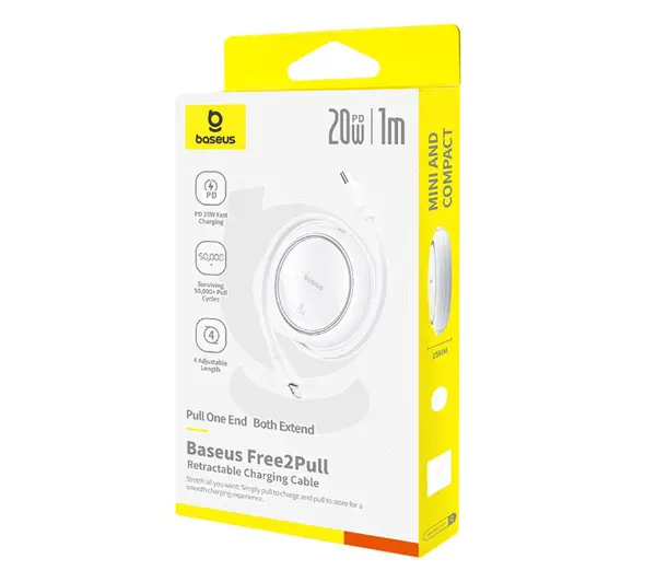 Baseus Free2Pull USB-C 20W 1m Biały