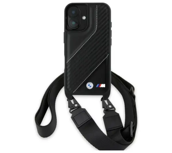 BMW M Edition Carbon Stripe & Strap do iPhone 16 Czarny