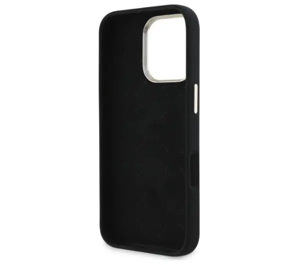 Guess Silicone Script Metal Logo & Frame do iPhone 16 Pro Czarny