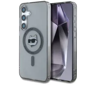 Karl Lagerfeld Button Choupette Head Printed Logo MagSafe do Galaxy S25 Czarny