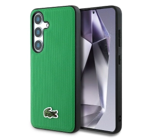 Lacoste Iconic Petit Pique Woven Logo MagSafe do Galaxy S25 Zielony