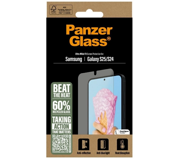 PanzerGlass All-in-One Ultra-Wide Fit do Galaxy S25