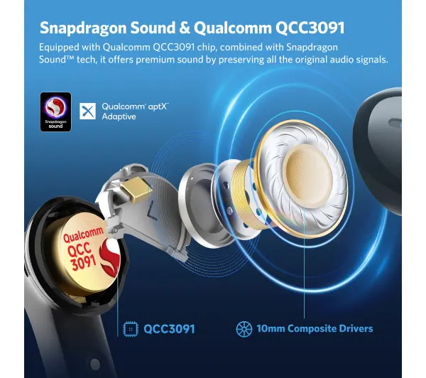 Earfun Air Pro 4 ANC  Dokanałowe Bluetooth 5.4 Czarny