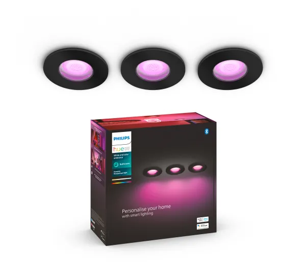 Inteligentne oświetlenie - Philips Hue White and Color Ambiance Xamento 3szt. Czarny