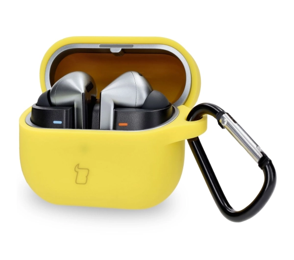 Bizon Silikonowe z karabińczykiem do Samsung Galaxy Buds 3/3 Pro/3 FE Żółty