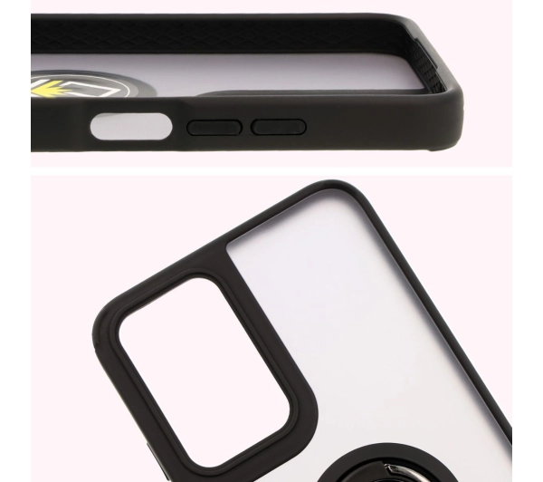 Bizon z uchwytem na palec Hybrid Ring do Motorola Moto G35 5G Przydymione z czarną ramką