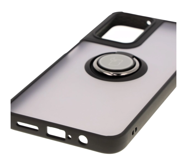 Bizon z uchwytem na palec Hybrid Ring do Motorola Moto G35 5G Przydymione z czarną ramką