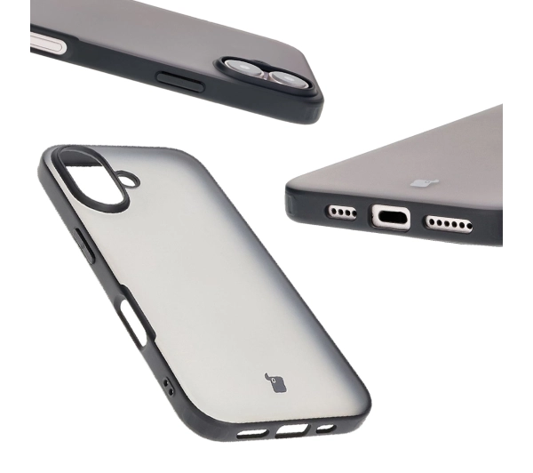 Bizon Angelo do iPhone 16 Przydymione z czarną ramką