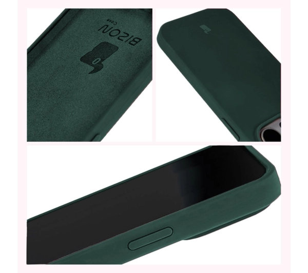 Bizon Silikonowe Soft do iPhone 15 Pro Ciemnozielony