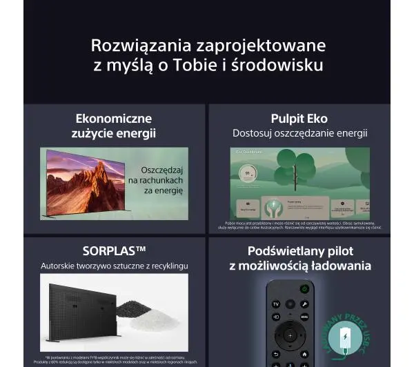 Sony BRAVIA 9 K-65XR90 65" QLED 4K Mini LED 120Hz Google TV Dolby Vision Dolby Atmos HDMI 2.1 DVB-T2 - Kup na Raty - RRSO 0%