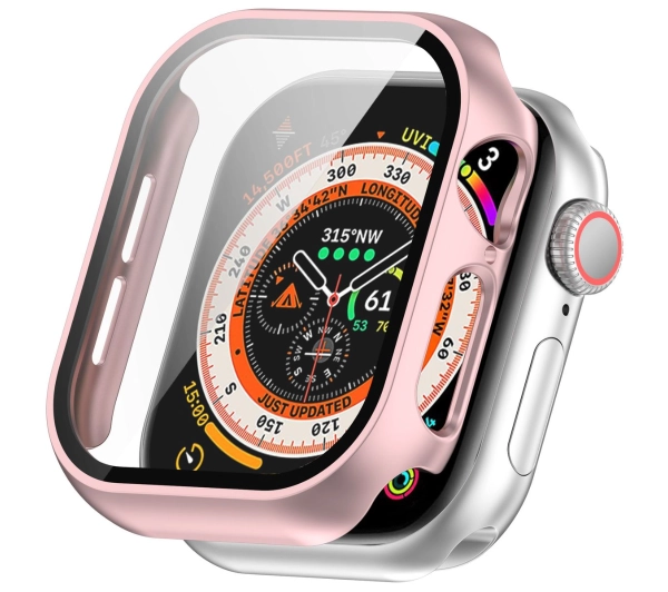 Bizon ze szkłem do Apple Watch 10 42mm Jasno-różowy