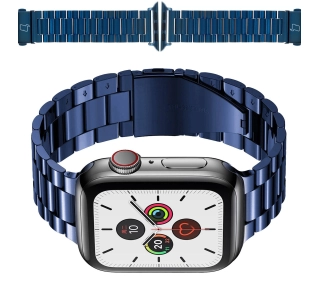 Bizon ze stali nierdzewnej Aura do Apple Watch 41/40/38mm Niebieski