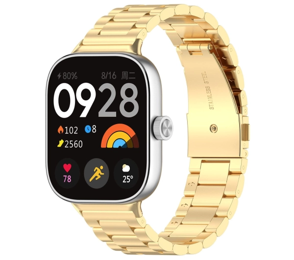 Bizon ze stali nierdzewnej Aura do Xiaomi Smart Band 9 Pro/8 Pro / Redmi Watch 5/4 Złoty