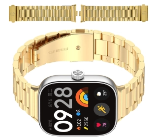 Bizon ze stali nierdzewnej Aura do Xiaomi Smart Band 9 Pro/8 Pro / Redmi Watch 5/4 Złoty