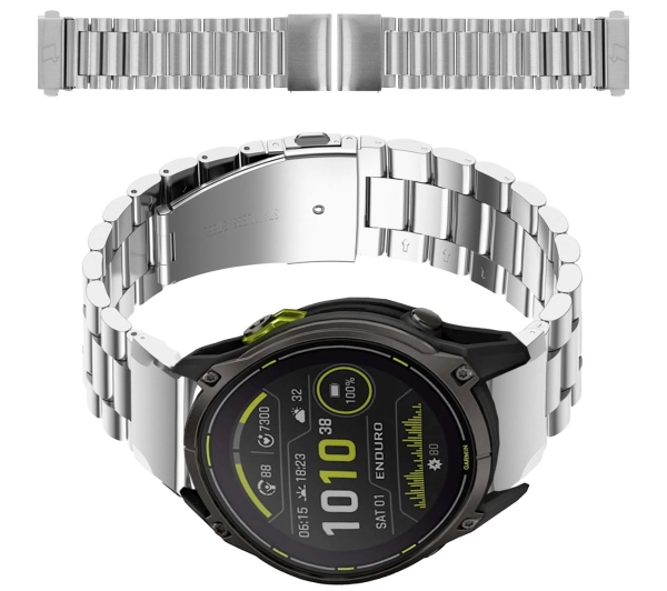 Bizon ze stali nierdzewnej Aura QuickFit 26mm Srebrny