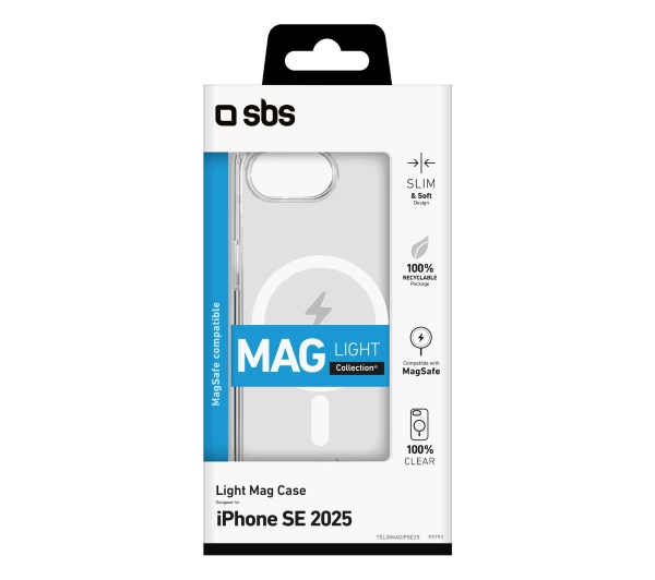 SBS Light Mag do iPhone 16e Przezroczysty