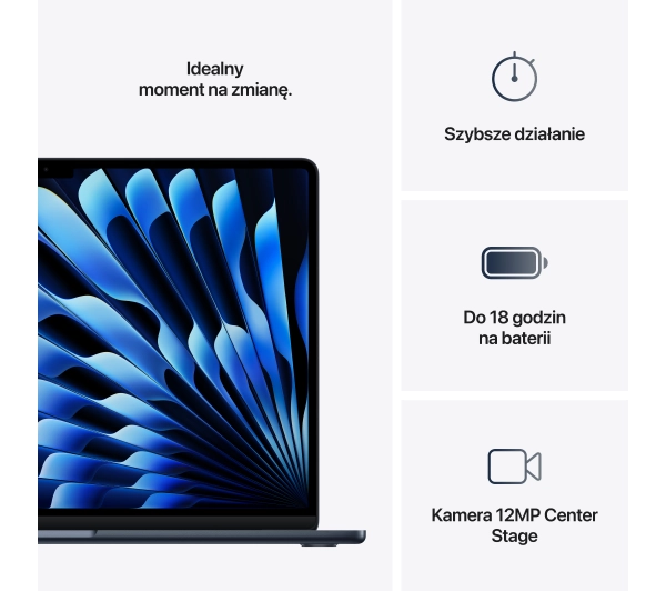 Apple MacBook Air 2025 15,3" M4 16GB RAM 512GB Dysk macOS Północ Funkcje AI - Kup na Raty - RRSO 0%
