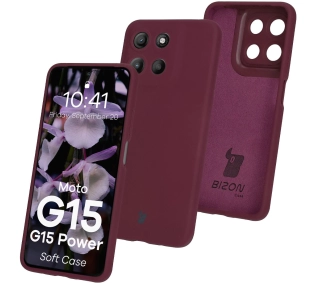 Bizon Silikonowe Soft do Motorola Moto G15/G15 Power Ciemno-fioletowy