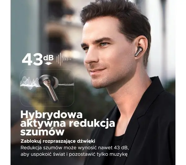 Soundpeats Capsule3 Pro ANC Dokanałowe Bluetooth 5.3 Biały