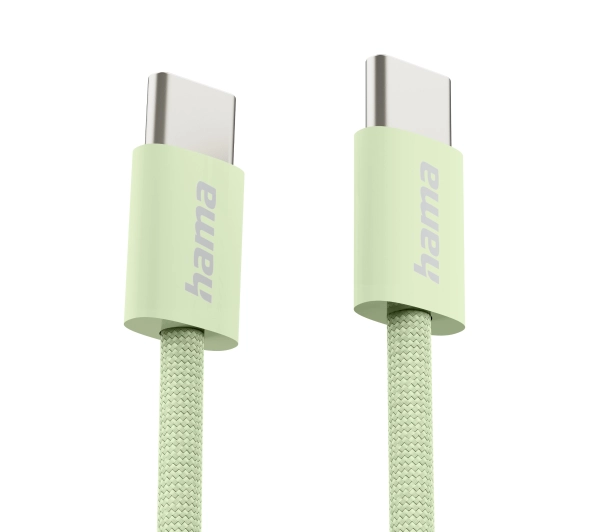 Hama Fabric USB-C do USB-C 1m Zielony