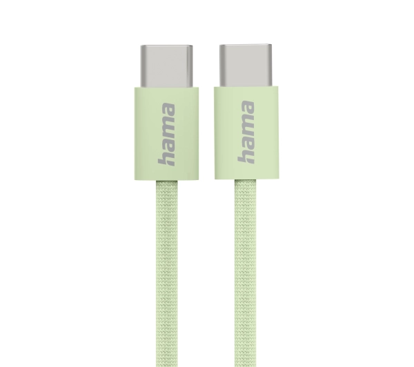 Hama Fabric USB-C do USB-C 1m Zielony