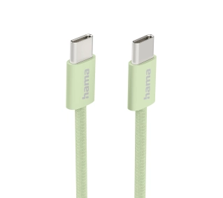 Hama Fabric USB-C do USB-C 1m Zielony