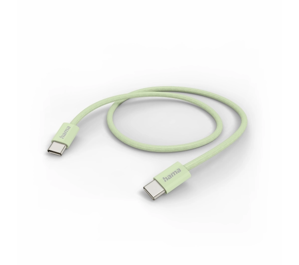 Hama Fabric USB-C do USB-C 1m Zielony