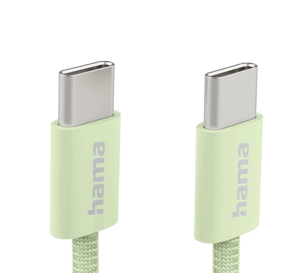 Hama Fabric USB-C do USB-C 1m Zielony