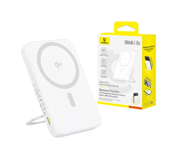 Baseus PicoGo Qi2 5000mAh 20W Biały